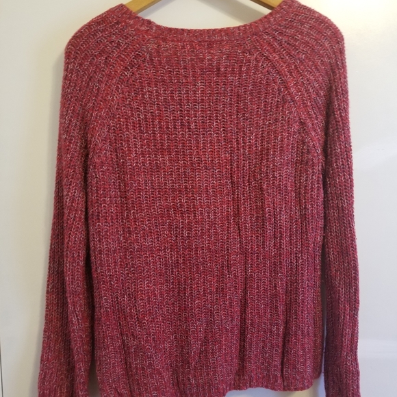 ^Faded glory burgundy crew neck fall sweater ladies large L 12-14 - Picture 2 of 5